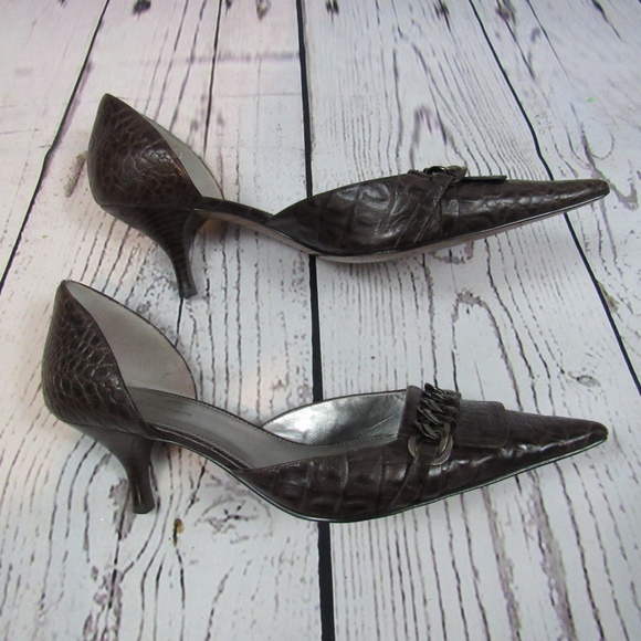 Marc Fisher Genna D'Orsay alligator print pumps - Picture 3 of 8